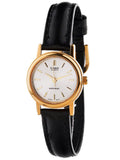 Women's black leather watch